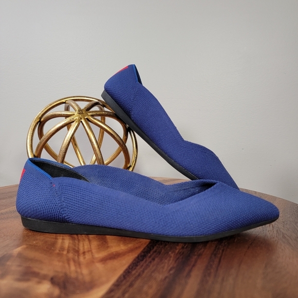 Rothys The Point Ballet Flats Blue Red & White Stripe Accent Women's Size 5.5 - Picture 15 of 16